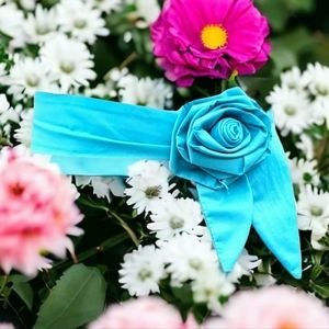 Aqua Blue Flower high waist Belt sz Sm-Lg